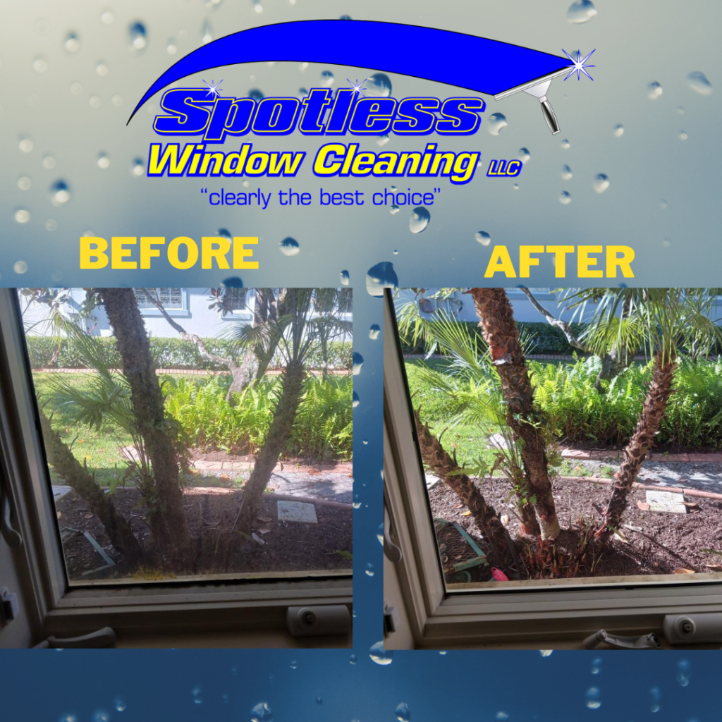 Window cleaning before and after in Vero Beach