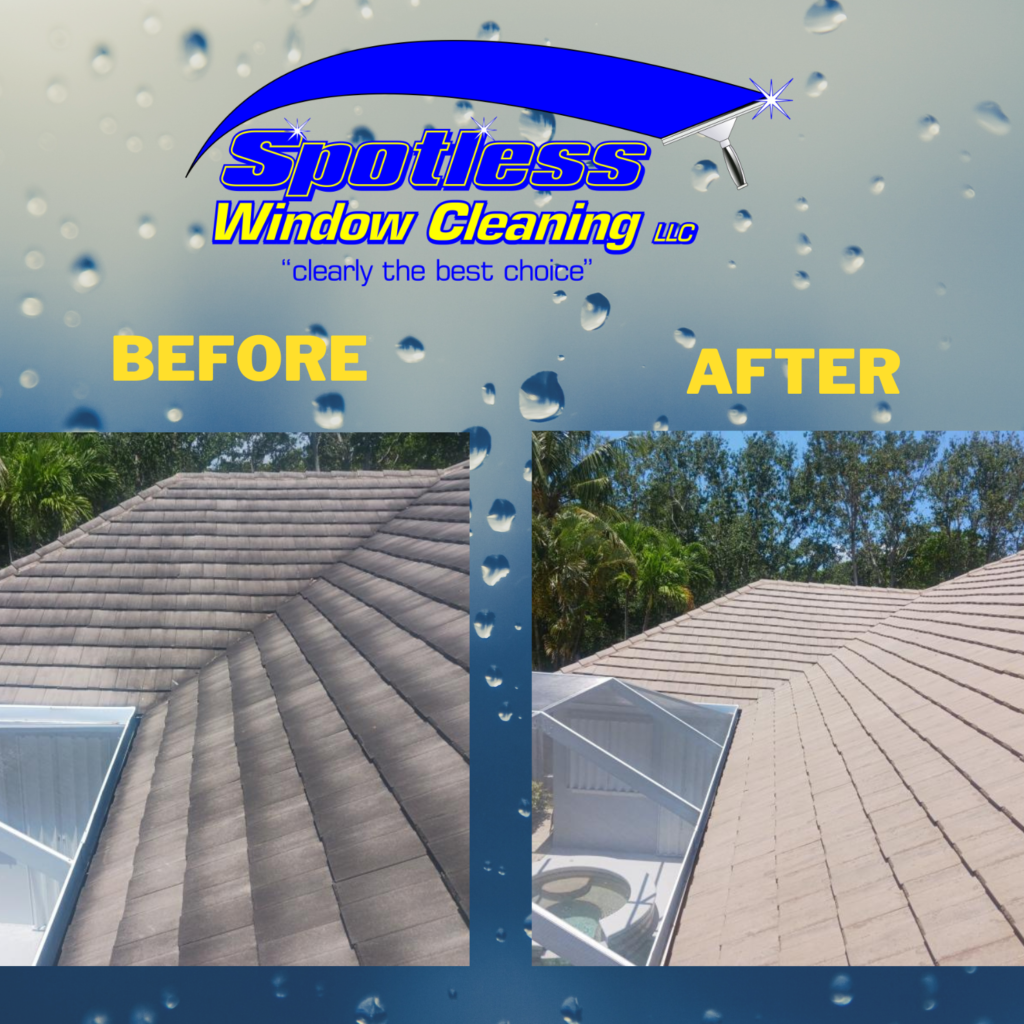 Pressure washing before and after on the Treasure Coast