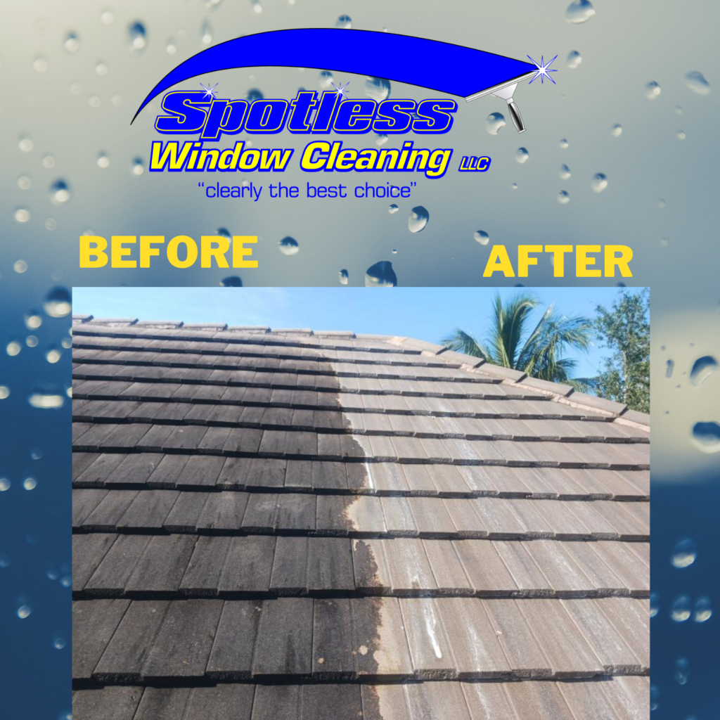 Gutter cleaning before and after in Fort Pierce